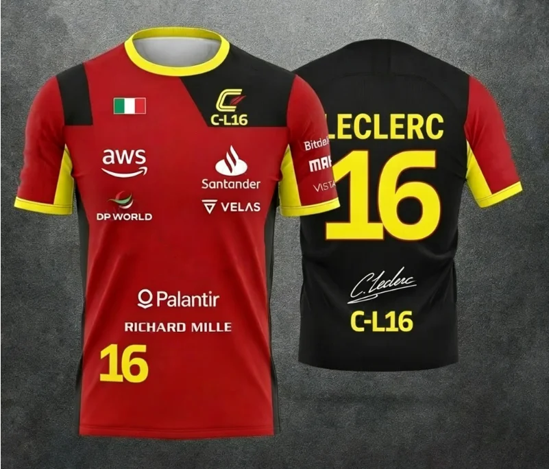 Camiseta de Uniforme del Equipo de Carreras Hamilton Edición Especial 2026, Unisex, para Fanáticos del Deporte de Motor, Color Rojo y Negro, Talla 44