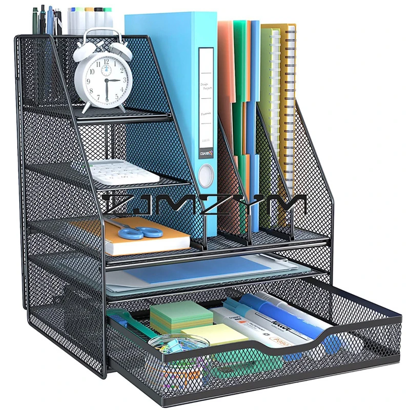 Document Tray Multilayer Metal Desktop File Rack Storage Box Office Supplies Storage Data Organizer File Rack