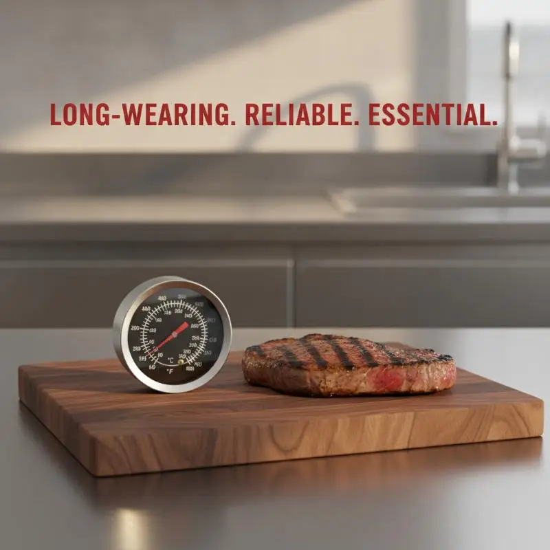 52/54mm Large Dial Grill  0‑500°C / 0‑120°C No‑Battery Analog Gauge Corrosion Resistant BBQ Pizza Oven M8 M10 Thread
