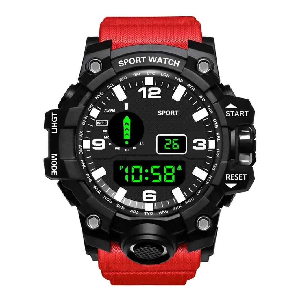 Men\'s Watch LED Digital Men Sport Watches Fitness Electronic Watch Multifunction Sports Watches Clock Kids Gifts