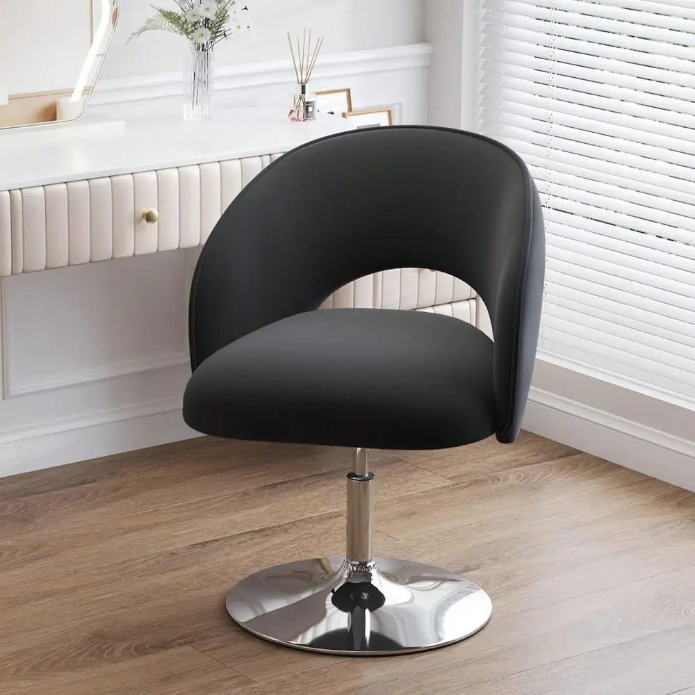 

Chair, Salon Chair Flexible RoundBack, 360 Accent Chair With Plated Frame Height Adjustable Swivel Chairs For Living Room, Bedr