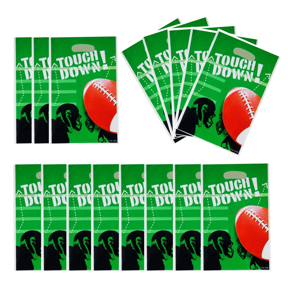 10pcs/lot Rugby Theme Kids Boys Favors Happy Birthday Party Gifts Surprise Candy Bags Decorations Loot Bags