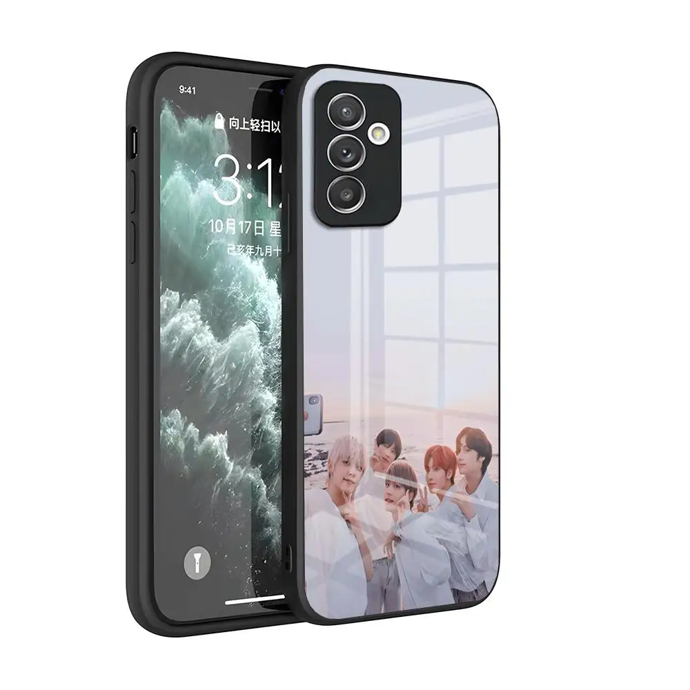 Корейский чехол для телефона Kpop TXT Boy для Samsung S20 S30 S32 S21 S23 S8 S9 S10E Note 20 10 Pro Ultra Plus, стеклянный чехол