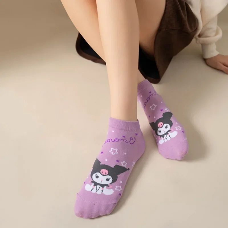 Dames Sokken Sanrio Print Cartoon Sokken Snoepkleurige Schattige Korte Sok Sok Katoen Lente Zomer Schattige Volwassenen Kinderen Sok Cadeau