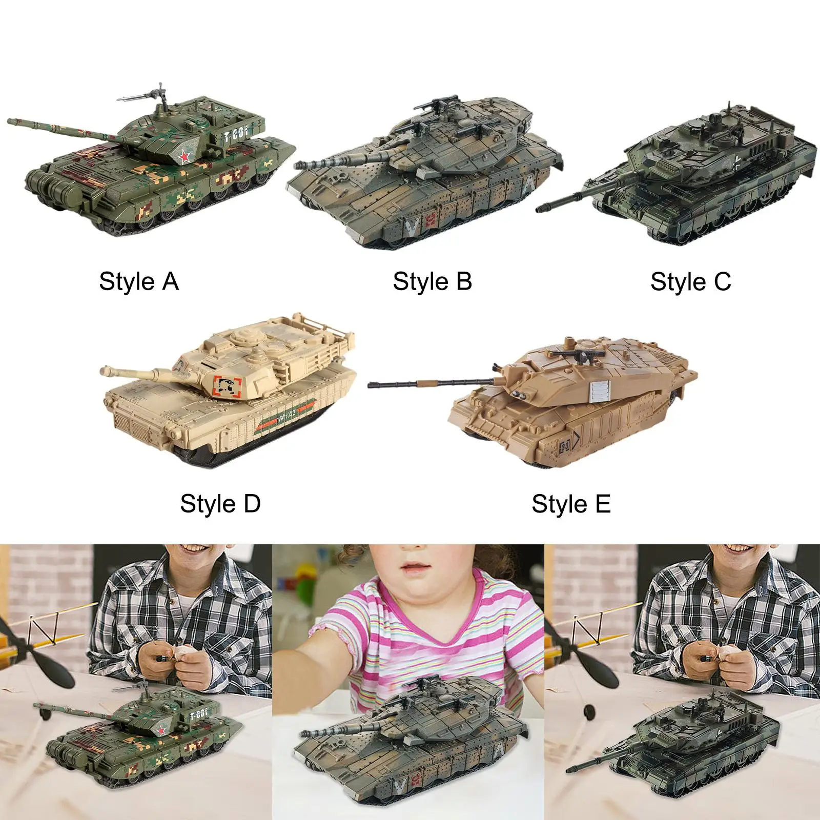 1/72 Schaal Voertuigen Craft Tank Bouwstenen Set Tank Model Kit voor Tafelblad Decor Tafel Scène Aandenken Collectibles Display