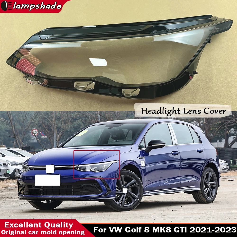 

For Volkswagen VW Fit Golf 8 MK8 R-Line GTI 2021-2024 Headlight Cover Replacement Front Car Light Auto Shell Lampcover Lampshade