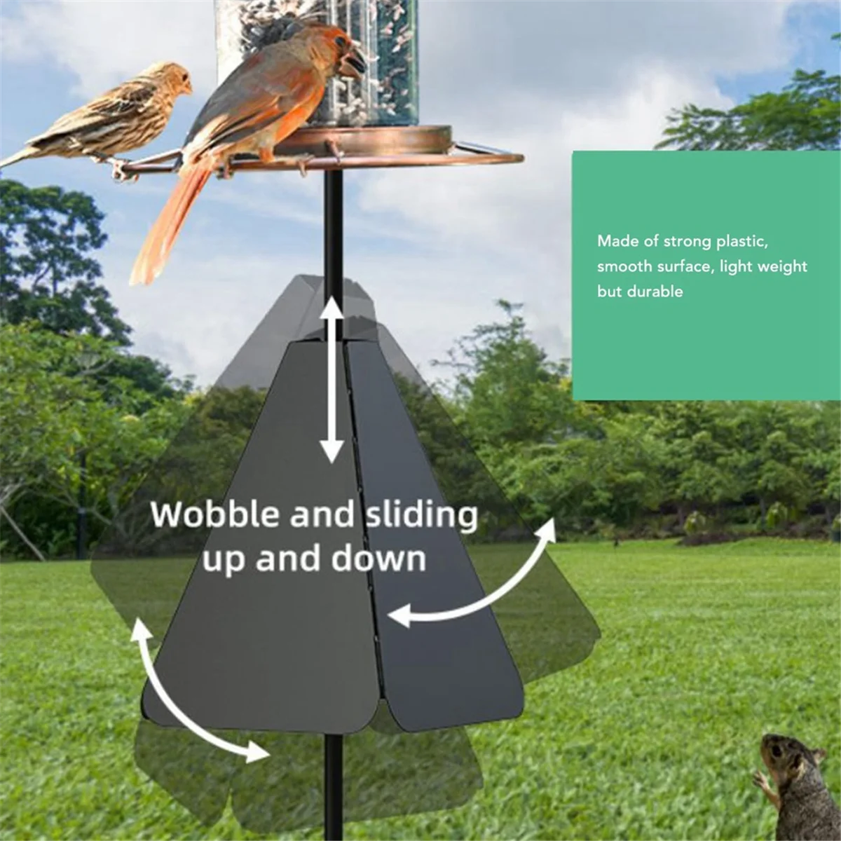 Squirrel Proof Bird Feeder Baffle Guard Squirrel Flapper Bird Feeder with Anti-Theft Rotation Hanging Bird Feeder Combo