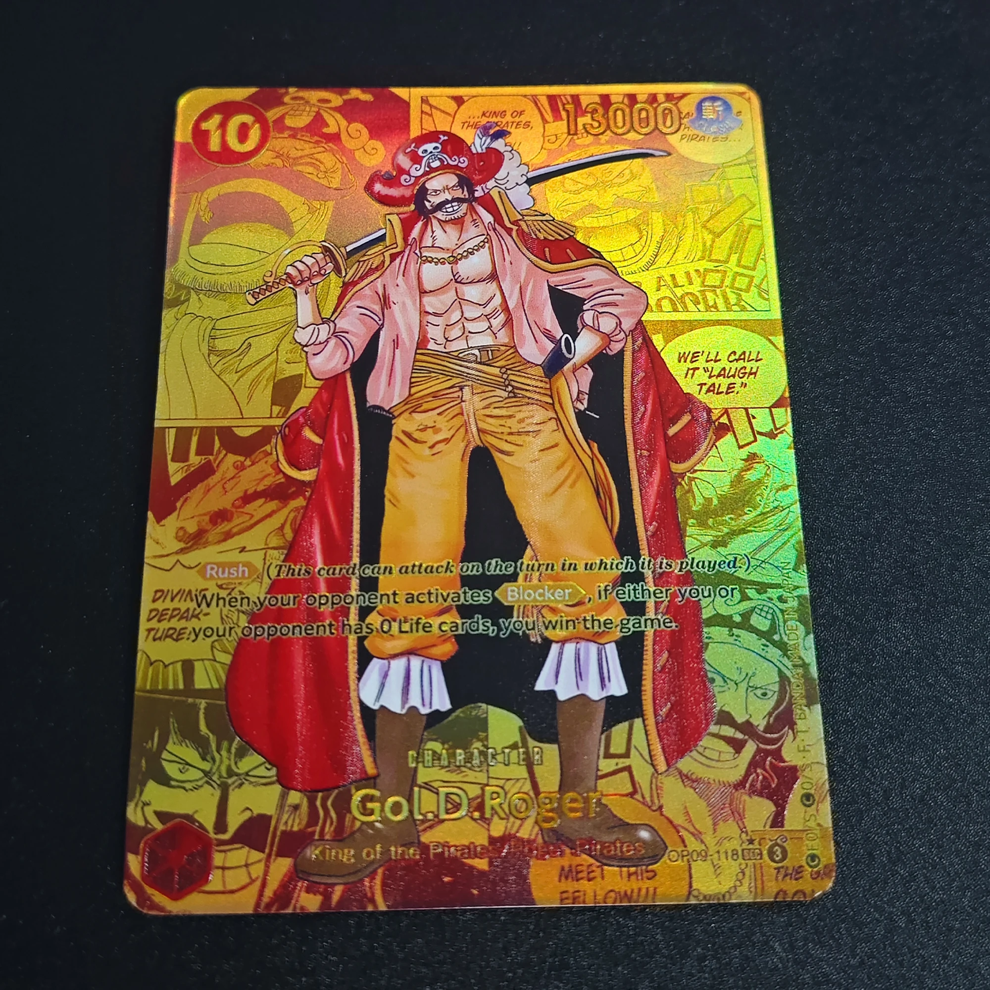 ONE PIECE Version anglaise Gol D Roger OPCG carte Flash en Relief rare bricolage auto-fait classique Anime Collection carte cadeau jouet