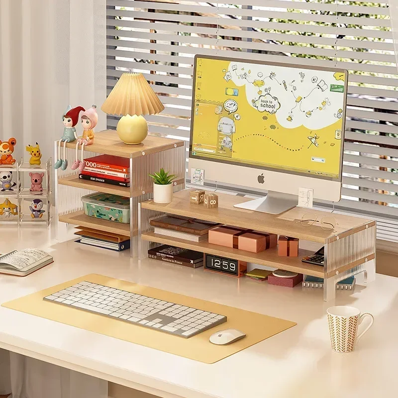 New model Computer Height Rack Monitor Bracket Desktop Storage Shelf Desk Shelf premium
