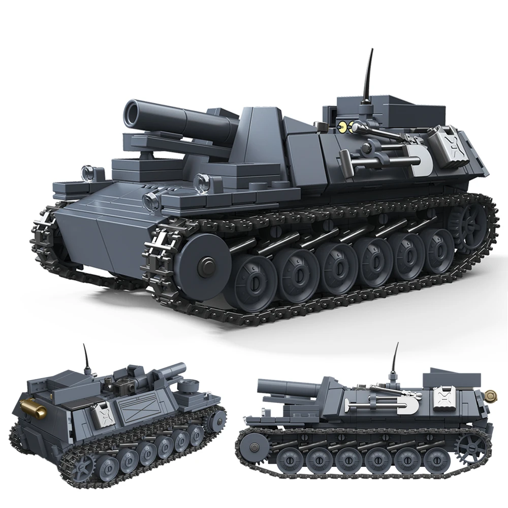 

Мировая война WW2 армия военные солдаты серии бизон самоходный пистолет сборка строительные блоки кирпичи детские игрушки подарок