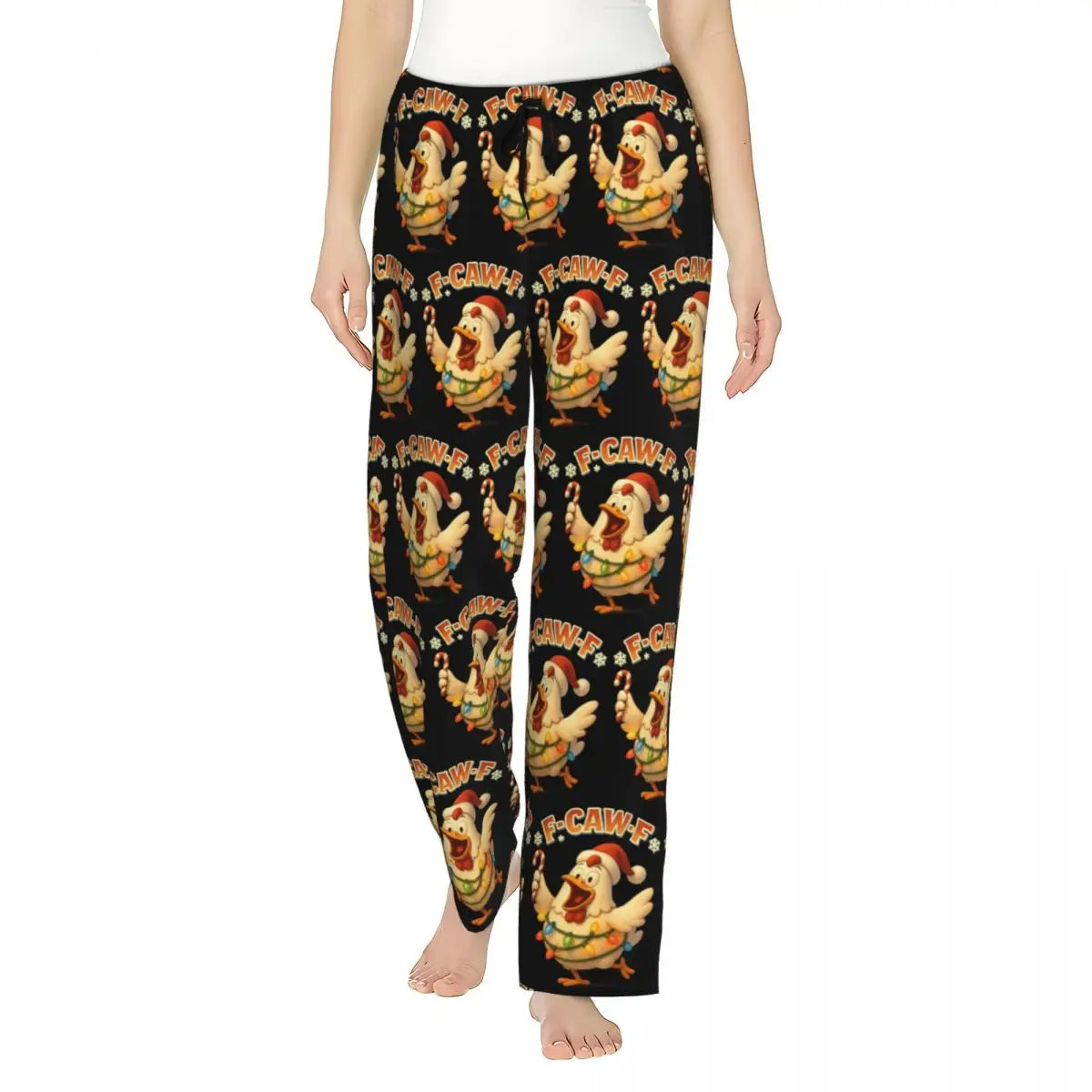 

Funny Christmas Cute Chicken F-CAW-F Women's Lounge Pants Stretch Pyjama Pants Home Sleepwear