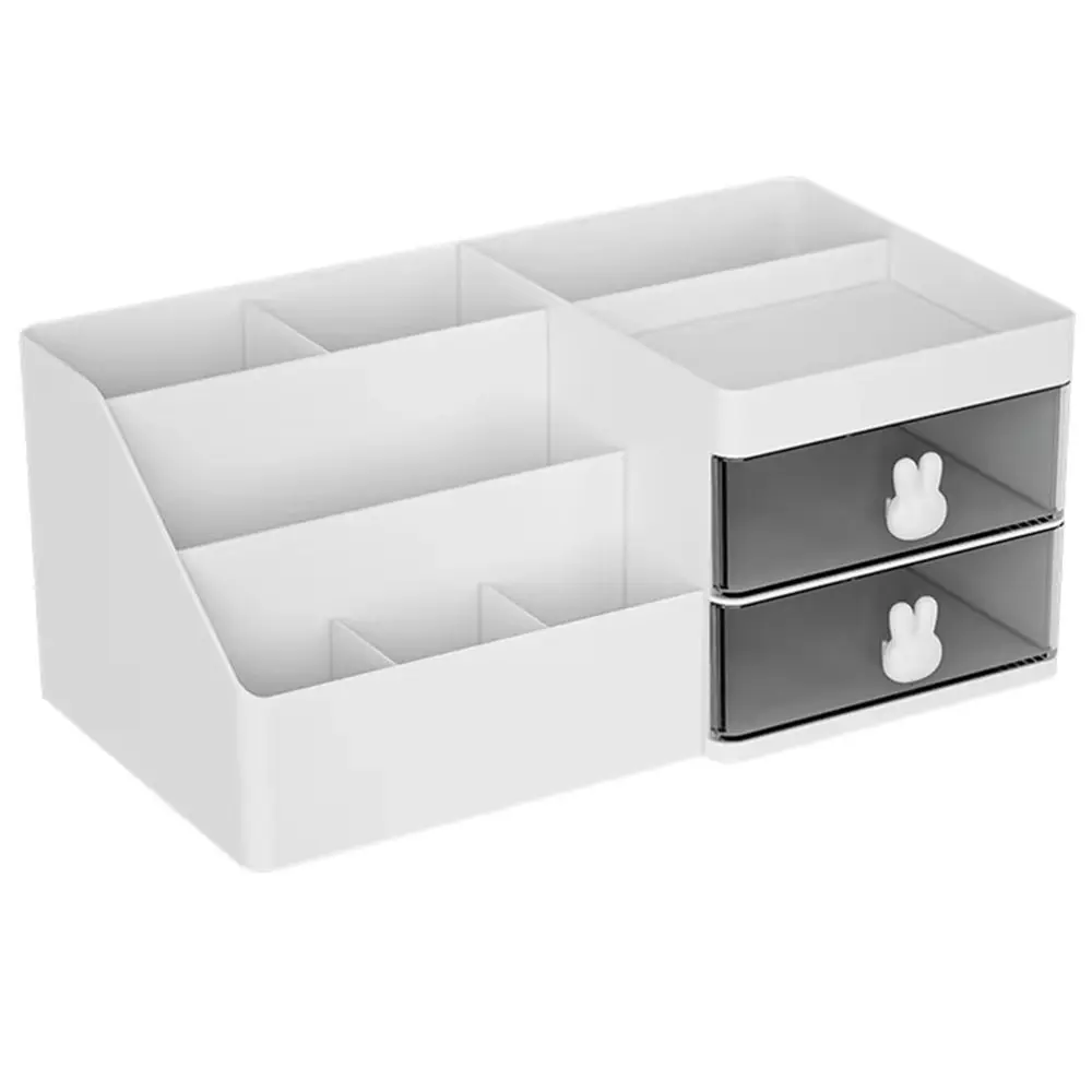 

10 отделений, настольный ящик для хранения канцелярских принадлежностей, 2 ящика, большой вместительный органайзер для косметических ящиков, декоративный милый кролик