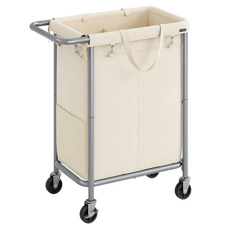 Laundry Basket on Wheels Foldable Rolling Laundry Bag Household Items