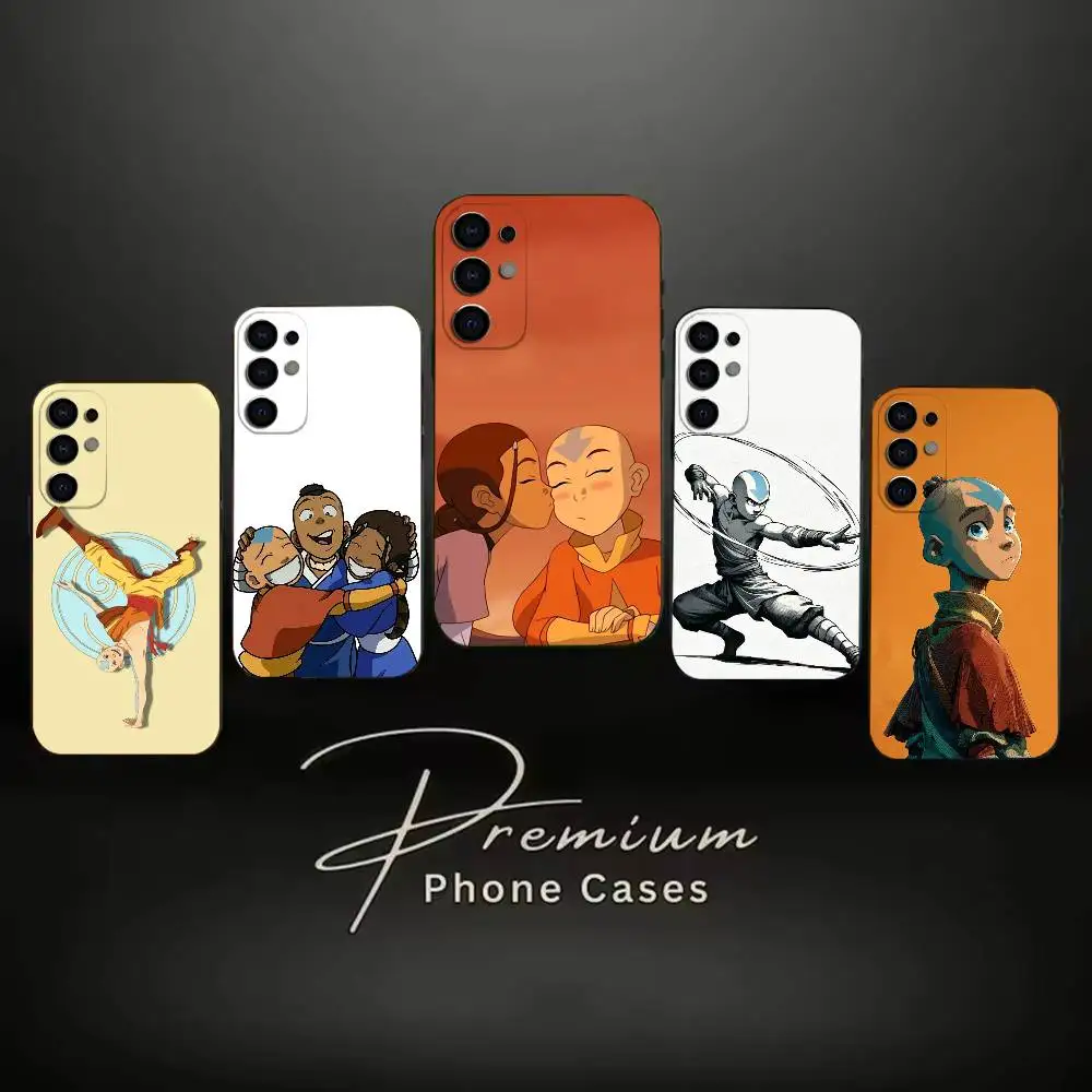 A-aang – coque de téléphone optimiste et douce, noire, pour Samsung S24,S21,S22,S20,S23,S30,Ultra,S20,Plus