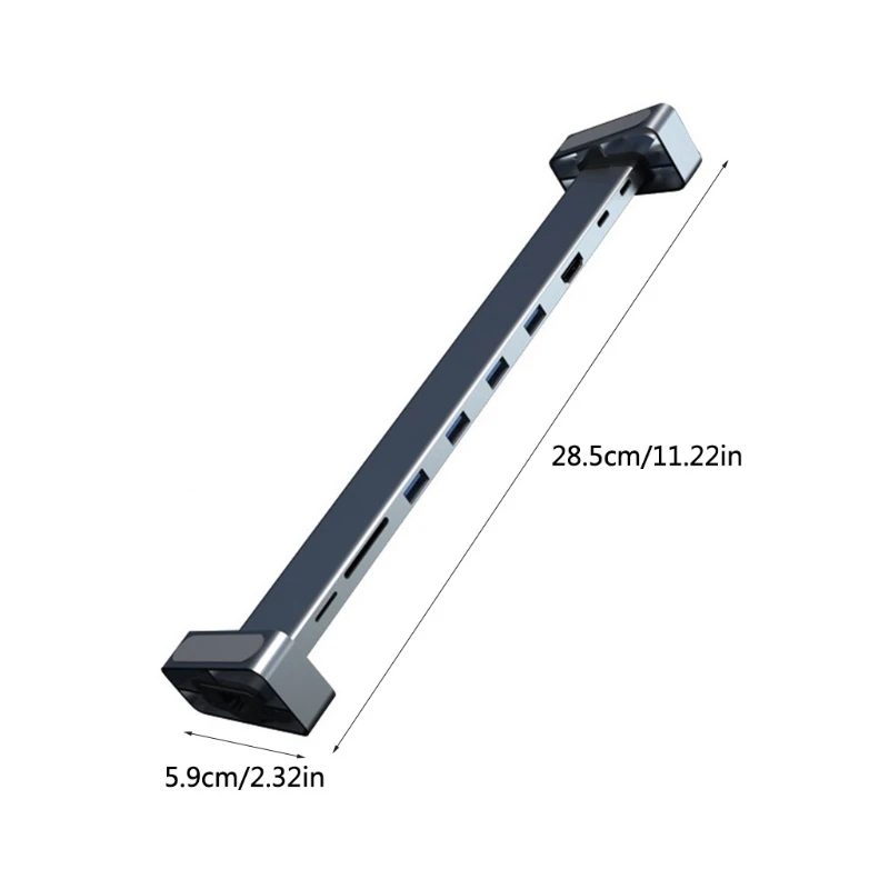 Hub USB tipo 9 en 1, USB 3,0, Compatible con Rj45, divisor rápido PD soporte para PC