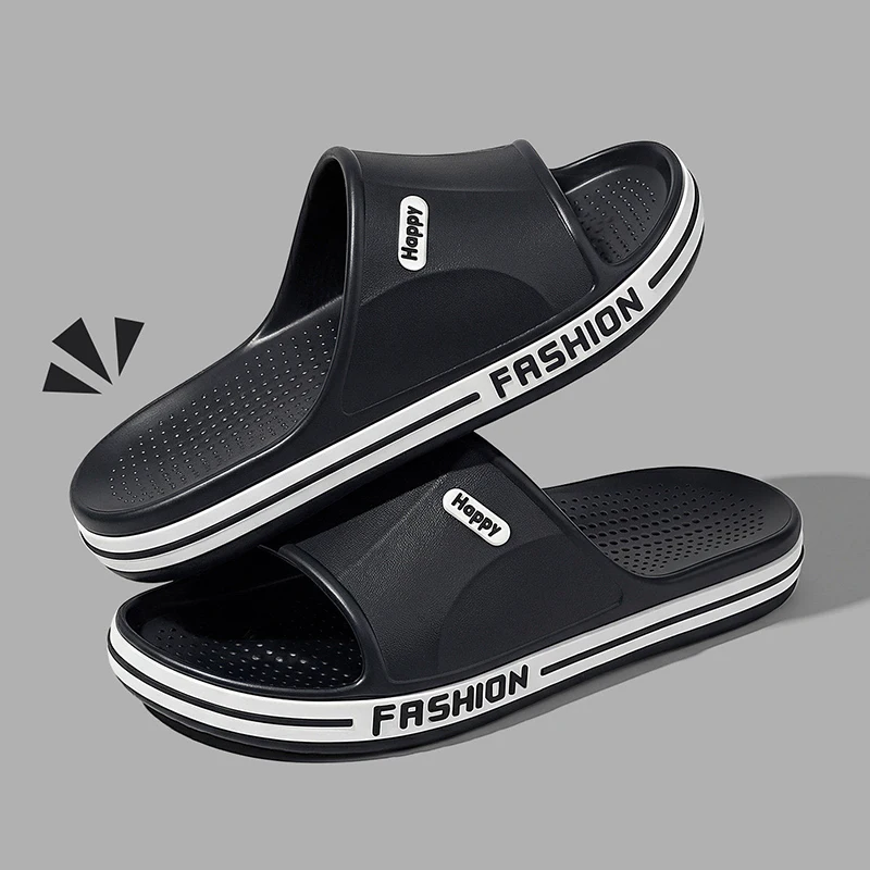 Fashion Stripe Printed Platform Slippers Men Comfortable Eva Soft Sole Home Slides Men 2026 Unisex Anti Slip Beach Flip Flops 45