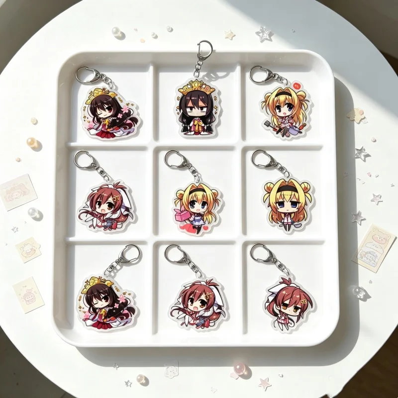 Campione! Anime Vtuber Figures Acrylic Keychain Erica Blandelli Bag Charms Cartoon Pendant Fans Gift Keyring FACTORY STORE 11PCS