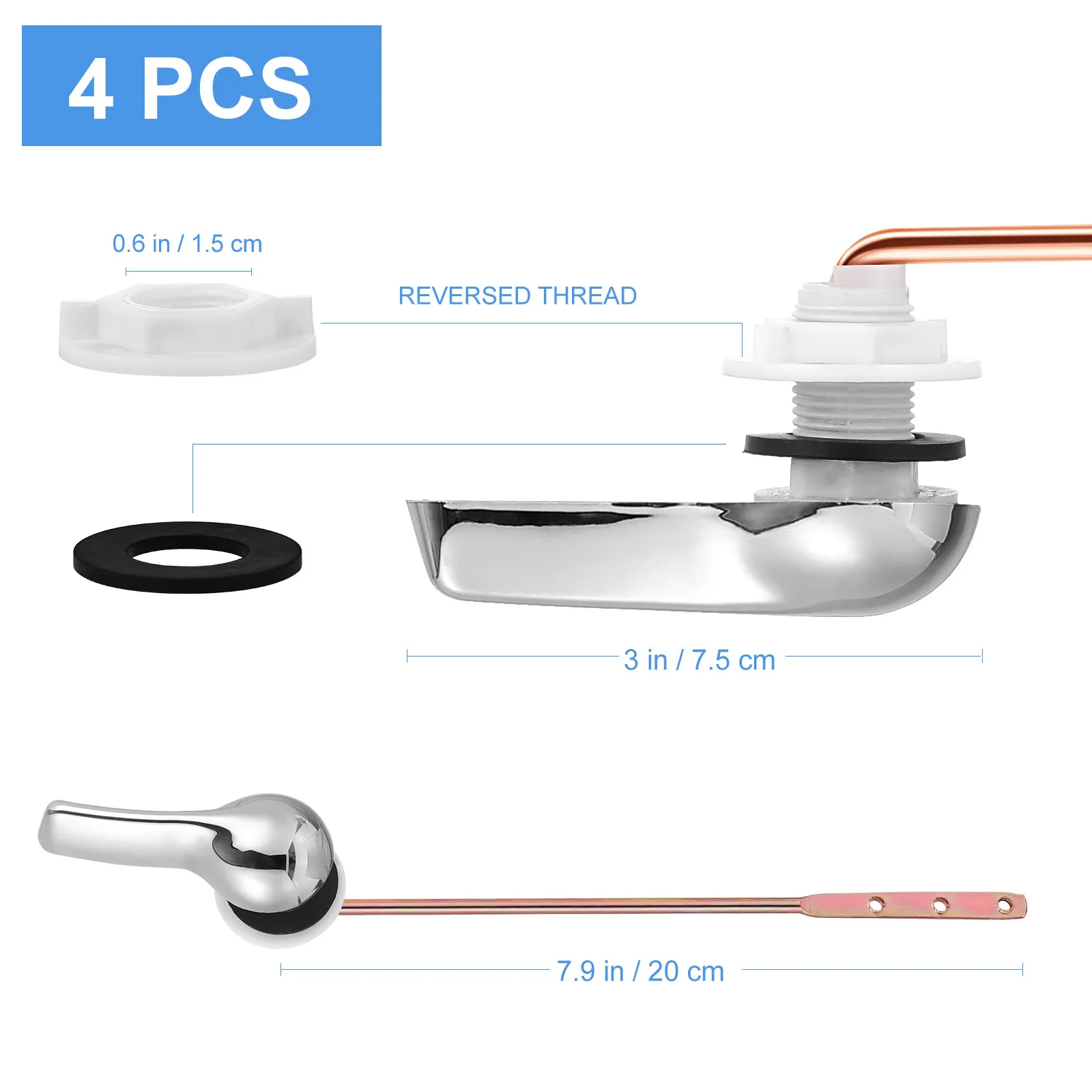 Toilet Tank Wrench Flush Lever Handle Durable ABS Material Practical Home Hotel Bathroom Replacement Parts Accessories