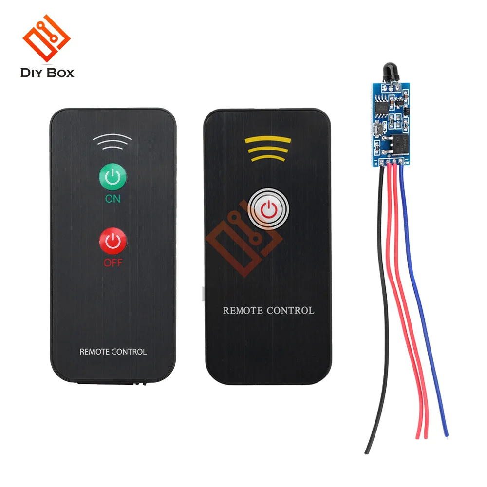 DC2.5V-24V 1-2 Keys Switch Infrared Remote Control Receiving Module Learning Type Code Remote Control Transmitting Receiver