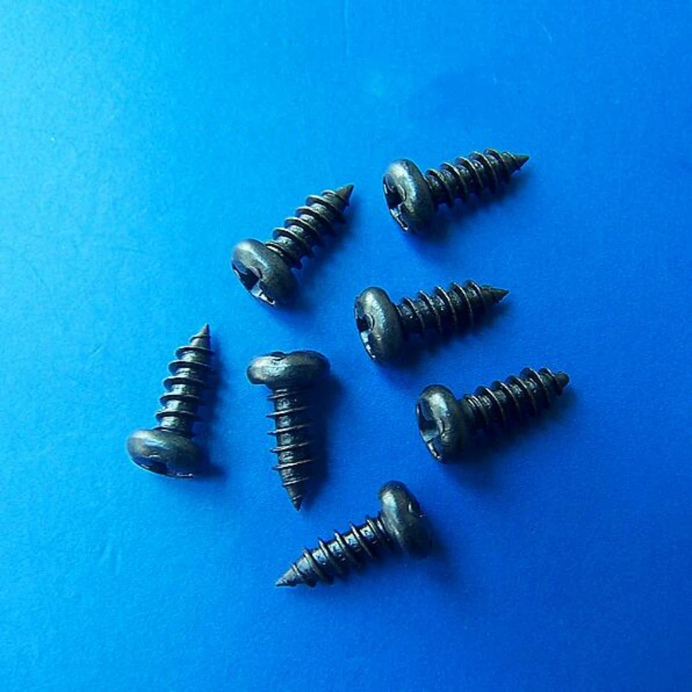 PA1.2 M1.4 1.7 M2 2.3 2.6 2.8 M3 *3 4 5 6 7 8 10 12mm silver or black round head cross phillips pointed tail self-tapping screws