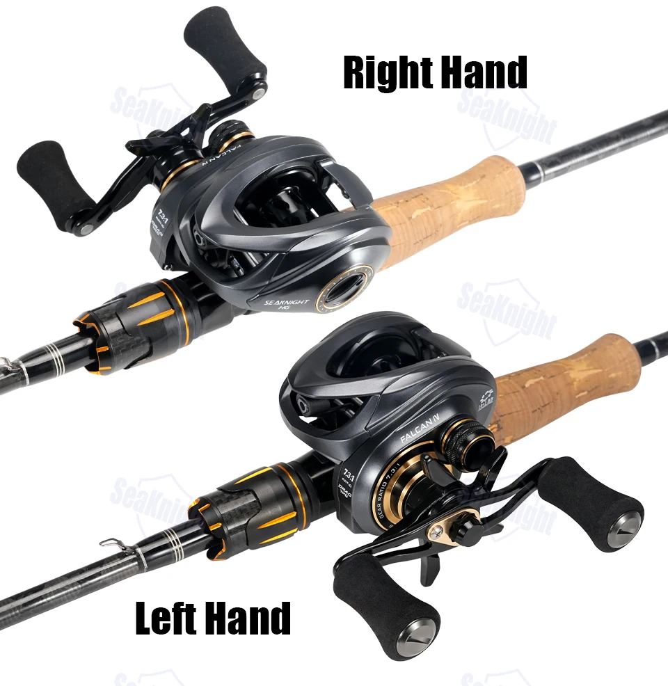 SeaKnight Brand FALCAN IV Serie Angelrolle 176g Ultraleicht 7KG Kohlefaser-Bremse 10+1BB Baitcasting-Angelrollen 7.3:1 8.1:1 – Detail 15