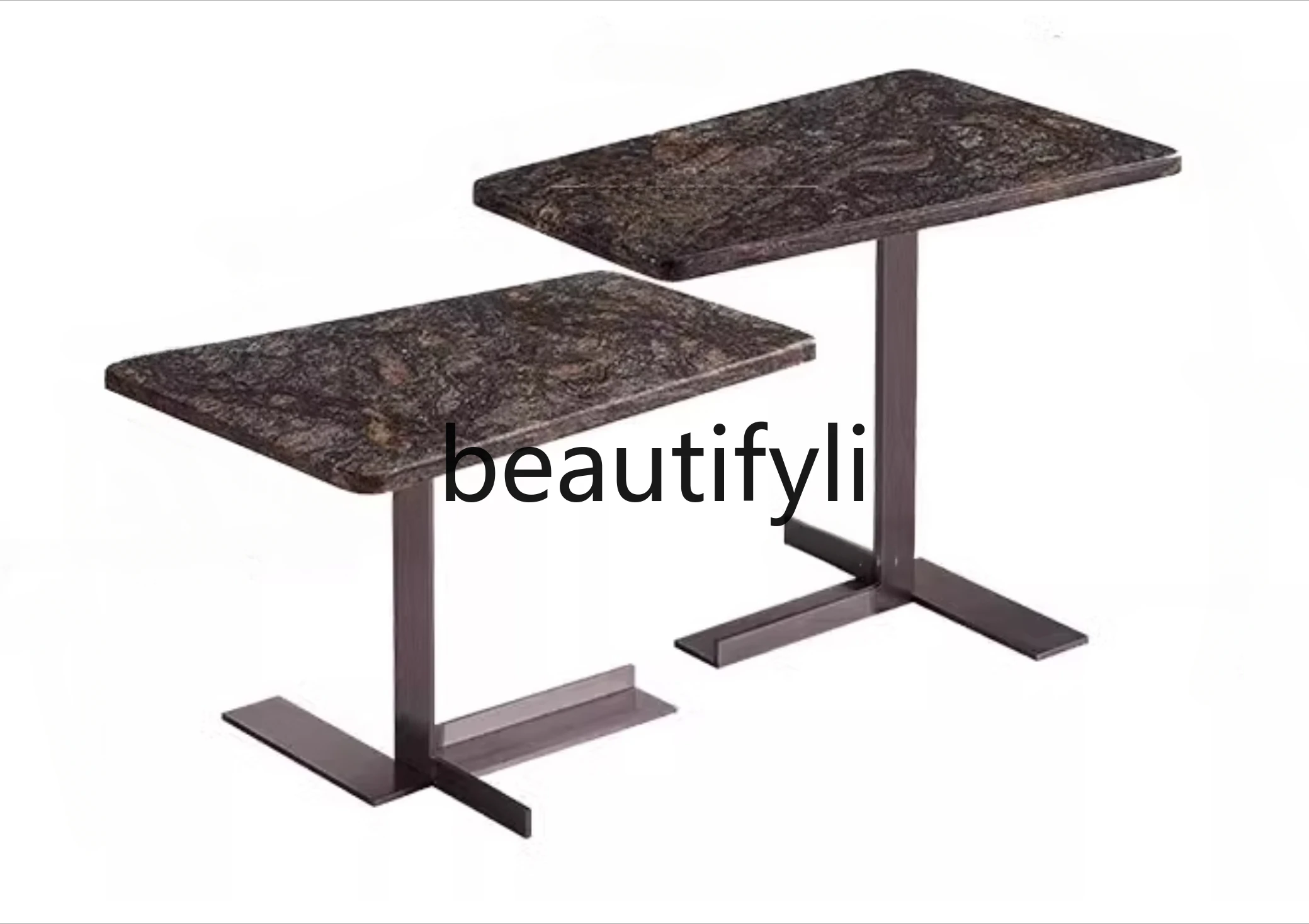 Platinum diamond natural luxury stone edge few marble light luxury high-end mini balcony small coffee table