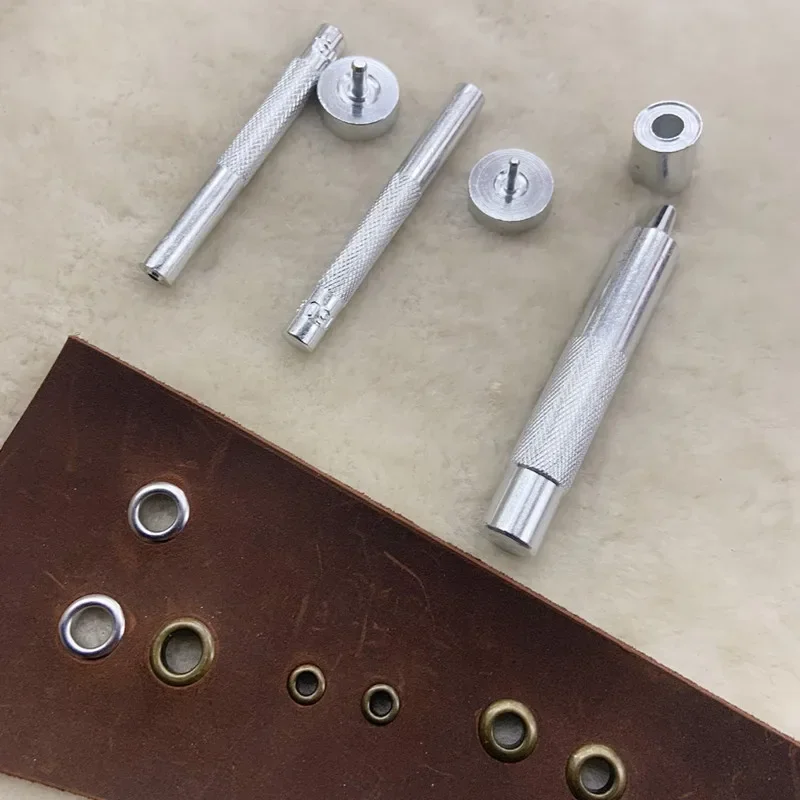 1 Sets 3.5mm-22mm Grommet Eyelet Setting Tool Kit Hole Punch Cutter Handmade DIY Leather Craft Accessories Carbon Steel