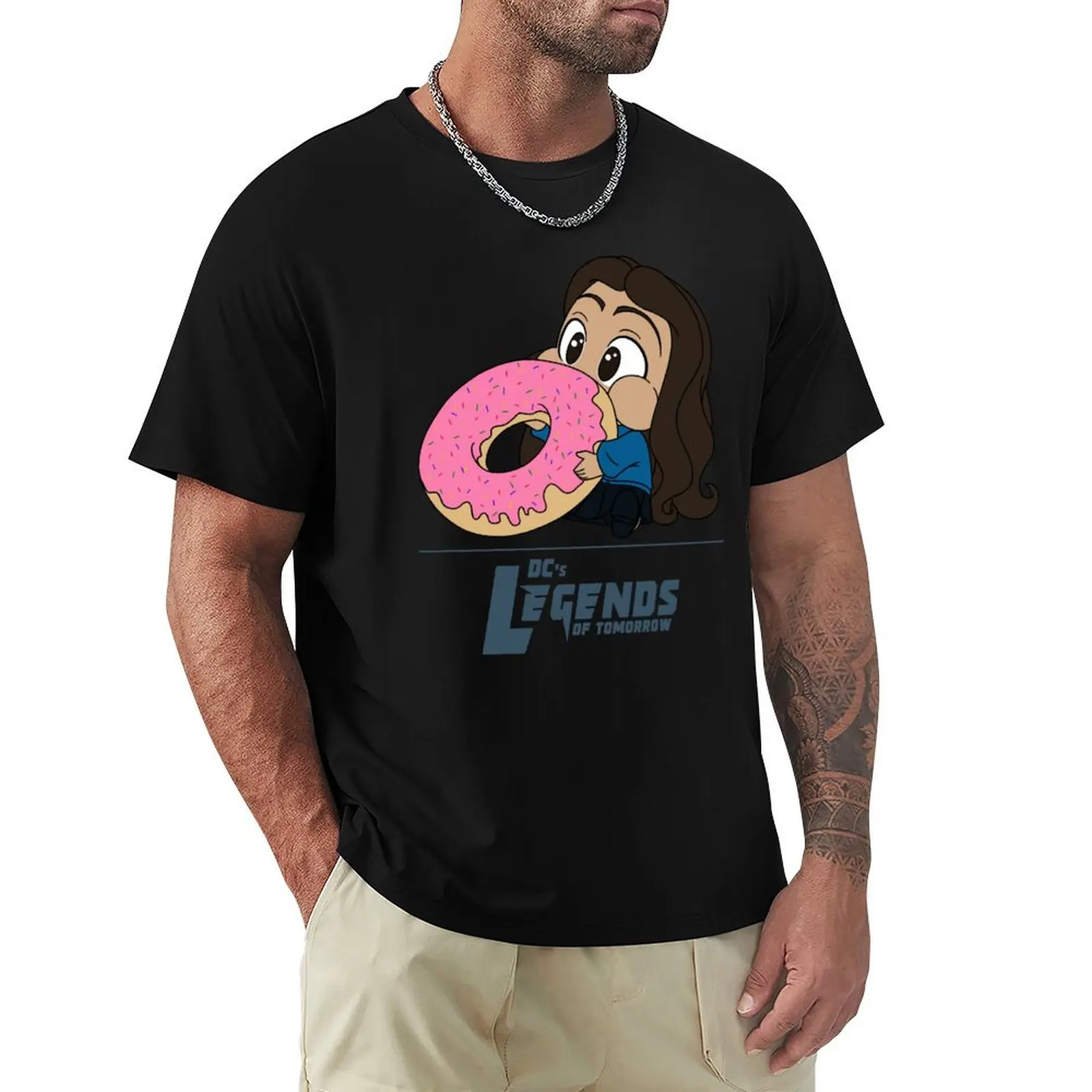 Tiny Zari Munching on Donut T-Shirt Trendy Casual Short Sleeve Shirt