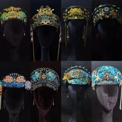 Hair Accessories Women's Custom Qing Dynasty Ancient Court Style Retro Handmade Exquisite Fashion Studio Performance  Headdress