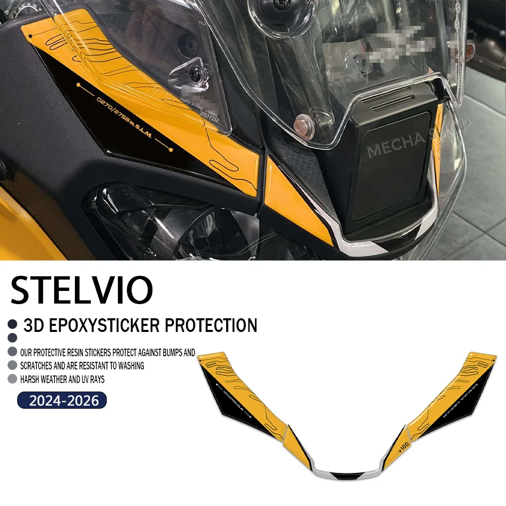 For Moto Guzzi Stelvio 2024-2026 Decals Motorcycle Accessories Windshield Underneath 3D Epoxy Resin Protection Sticker