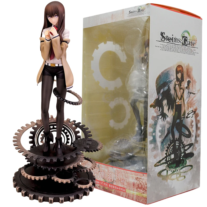 24cm Steins Gate Anime Girl Figure Kurisu Makise Action Figure Steins;Gate Makise Kurisu Figurine Collectible Model Doll Toys