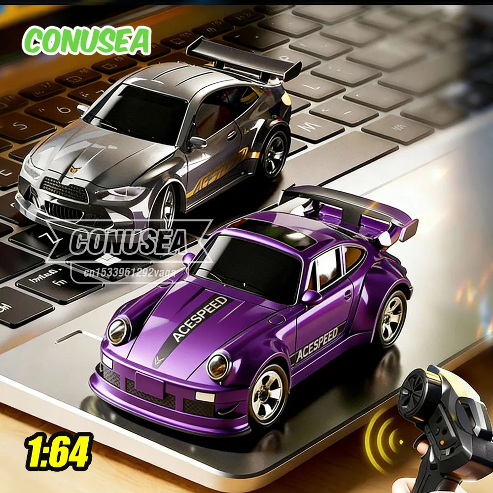 Mini voiture de course Rc de bureau à dérive, voitures de sport télécommandées, tout-terrain, Micro véhicule électrique à grande vitesse, jouets pour enfants, 1/64