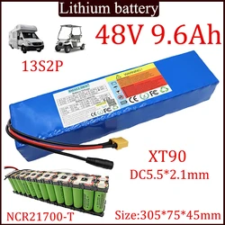 48V 9.6Ah NCR21700 lithium-ion battery pack 13S2P 500W-800W high-power battery 54.6V built-in BMS for Power tools, spare battery