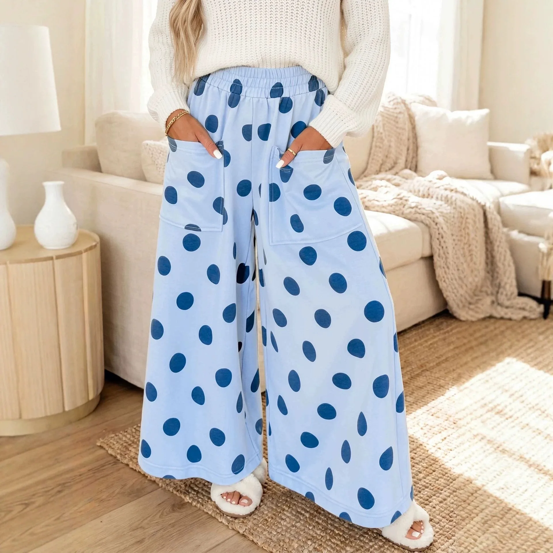 2026 Autumn/winter New Collection: Fashionable And Multifunctional High-waisted Random Pants. For Women, Featuring A Polka Dot.