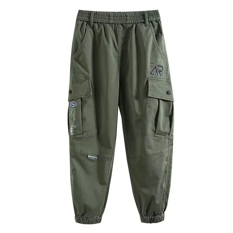 New Boys Leg Tied Casual Pants Children's And Teenagers Pants, Spring And Autumn Fashionable Workwear Pants 5 7 9 11 13 15Year