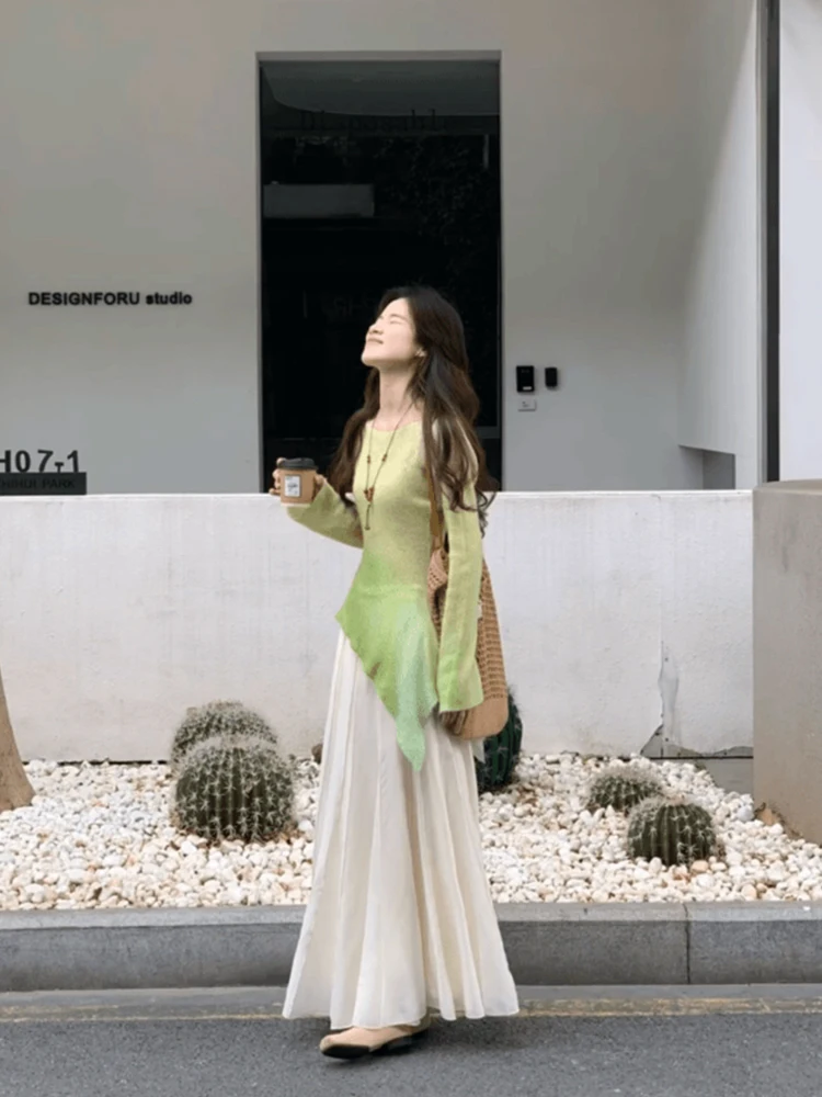 

Soft Style A-Line Half-length Skirt Women's Spring 2026 Versatile Loose Slimming Fish-tail Long Skirt High Waist Long Dress
