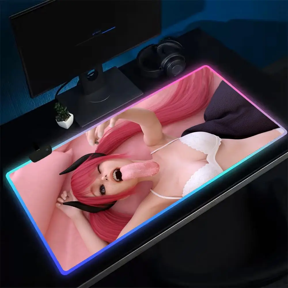 

Saftkeur Mouse Pad Anime Gaming Mouse Pad LED Table Pads Backlit Rubber Desktop XXL RGB Desk Mats