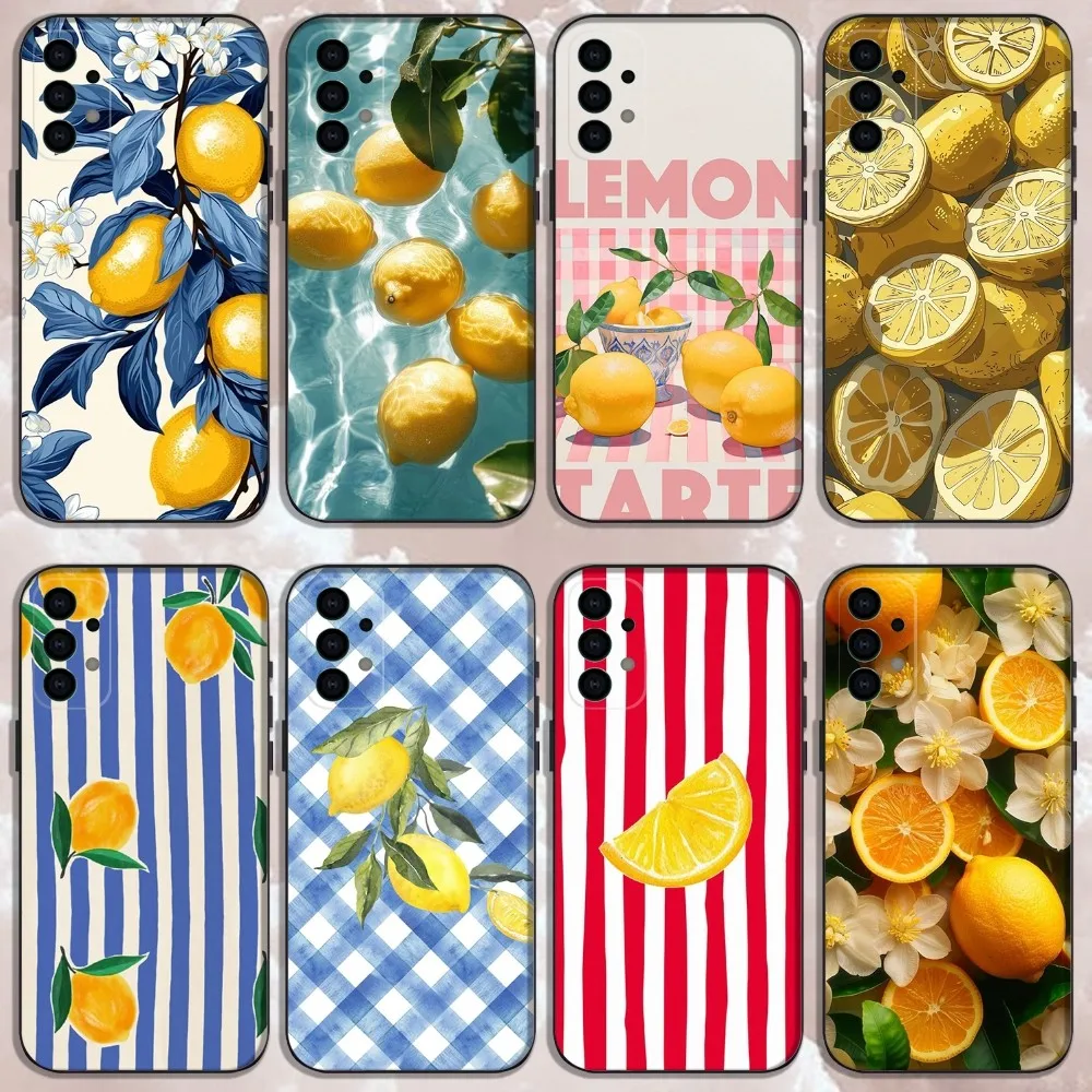 

Fruit lemon Painting Phone Case For Samsung Galaxy A13,A21s,A22,A31,A32,A52,A53,A71,A80,Soft Black Shell