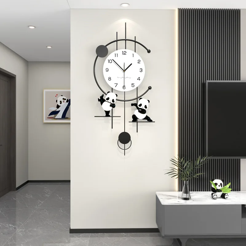 

Новая высококачественная домашняя гостиная в китайском стиле, модный ресторан в кремовом стиле, фоновое украшение в фойе, часы