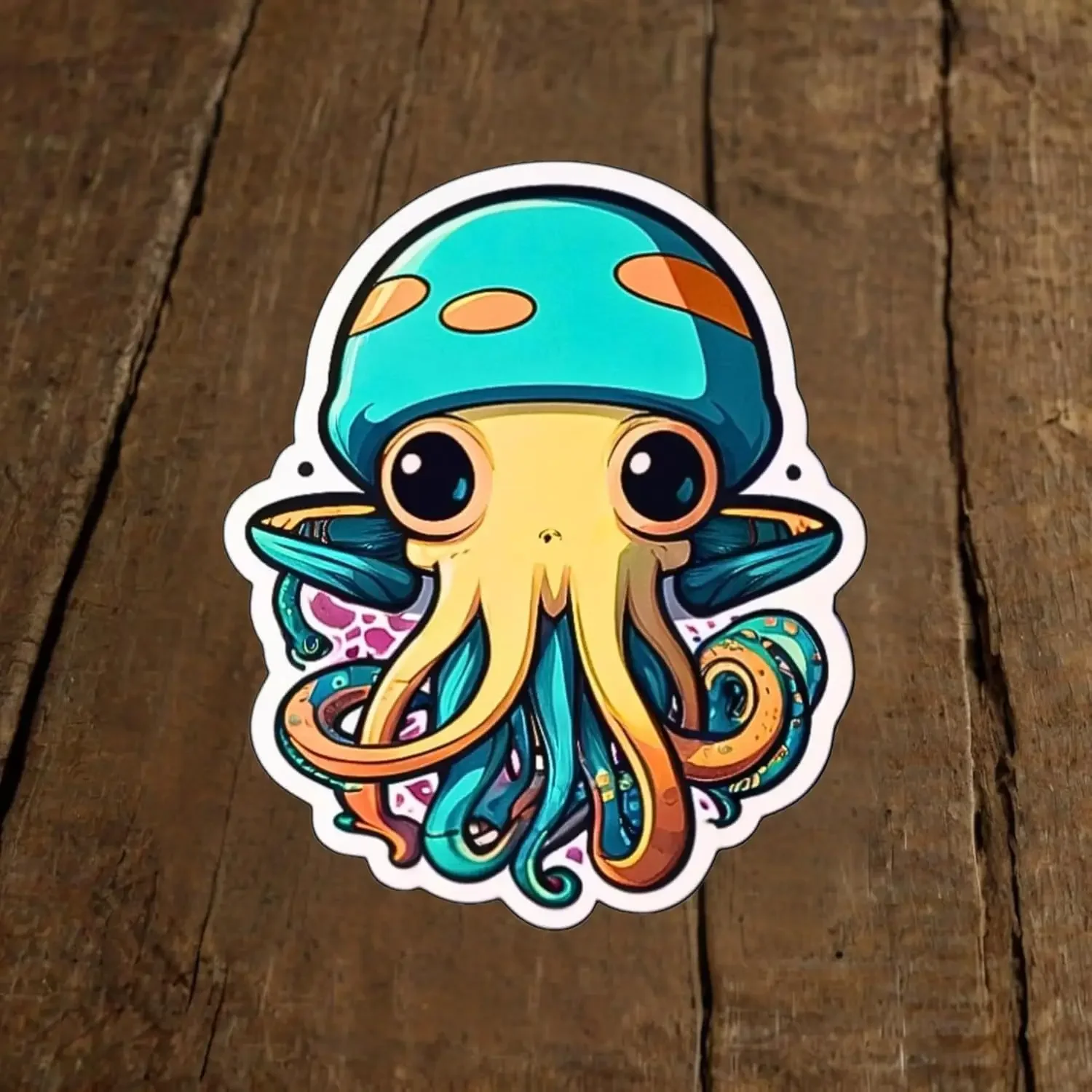 

4 шт./компл. крутые наклейки в виде осьминога с милой тематикой-водонепроницаемые виниловые уникальные наклейки для ноутбуков, телефонов, рюкзаков, бутылок с водой и игривыми