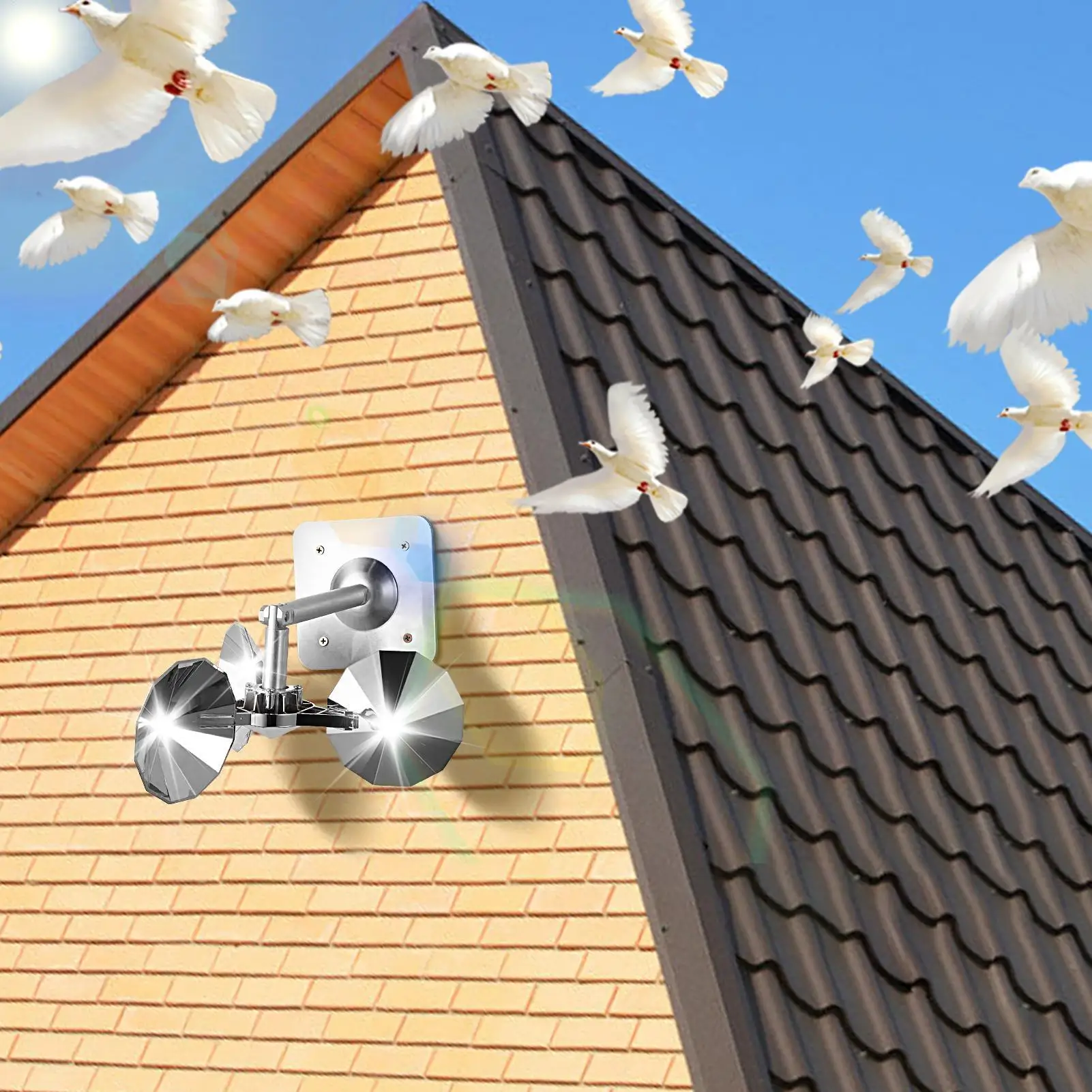 

Reflective Bird Spinner Bird Scare Wind Spinner For Garden Rotating Wind Sculpture Outdoor Pigeon Control For Home Yard Fields