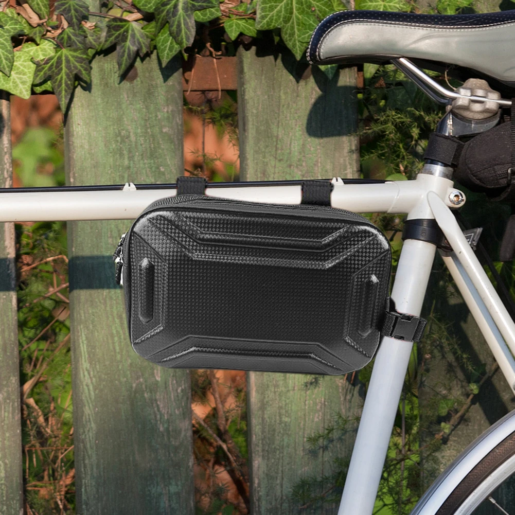 

3L Bike Front Tube Bag Multifunctional Bike Front Frame Bag Adjustable Strap Bicycle Storage Bag Hard Shell for Outdoor Cycling