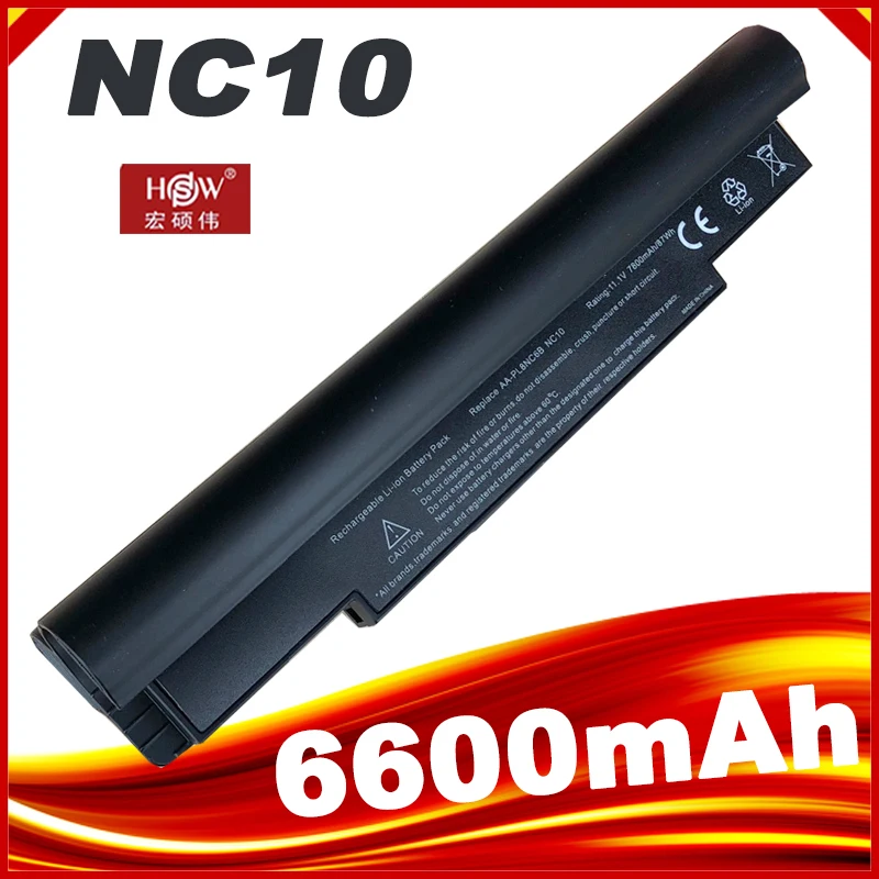 6600mAh Battery For Samsung NC10 NC20 ND10 ND20 N110 N120 N130 N135 AA-PB1TC6B AA-PB6NC6W