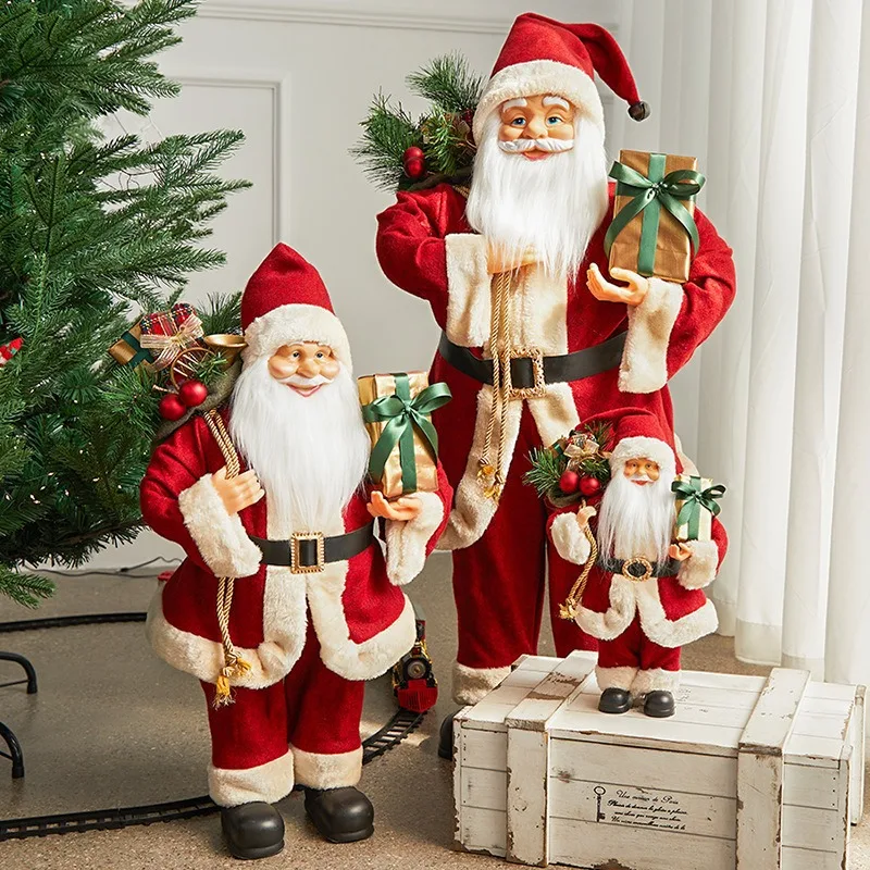 Santa Claus doll ornament, Christmas scene decoration, hotel window tabletop decoration