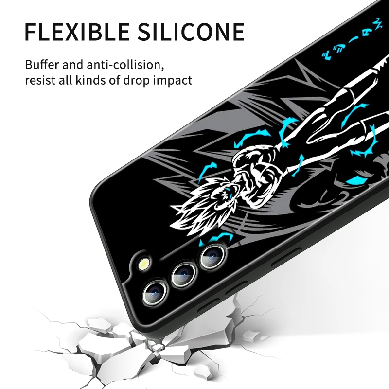 D-Dragon Ball Z Anime Goku For Samsung Galaxy S24 S23 S22 S21 S20 FE S10 S10E Plus Ultra Pro Lite 5G Black TPU Phone Case