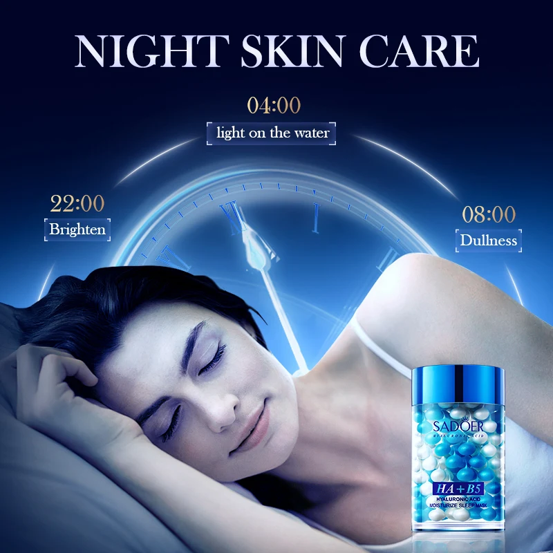 

SADOER Hyaluronic Acid B5 Hydrating Repair Sleeping Care Shrink Face Mask Mask Moisturizing Pores Nourishing Facial Z9F8