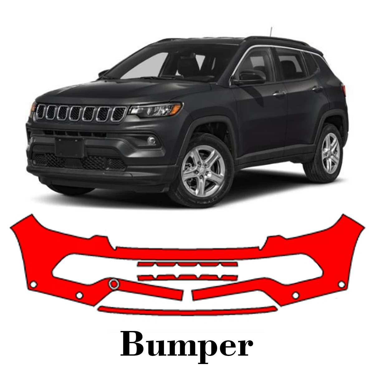 

Car Precut Paint Protection Film Front Bumper Anti-scratch Exterior TPU PPF For Jeep Compass 2022-2025