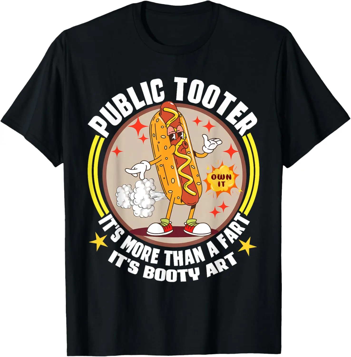 Public Tooter Funny Inappropriate Embarrassing Adult Humor T-Shirt 100% Cotton Trendy Y2K Short-Sleeve Tee-Soft, Quick-Drying,