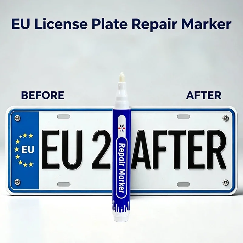 3pcs Car License Plate Fading Repair Pen Black White Ink Permanent Markers Scratch Repair Pens For Metal Stainless Steel Plastic