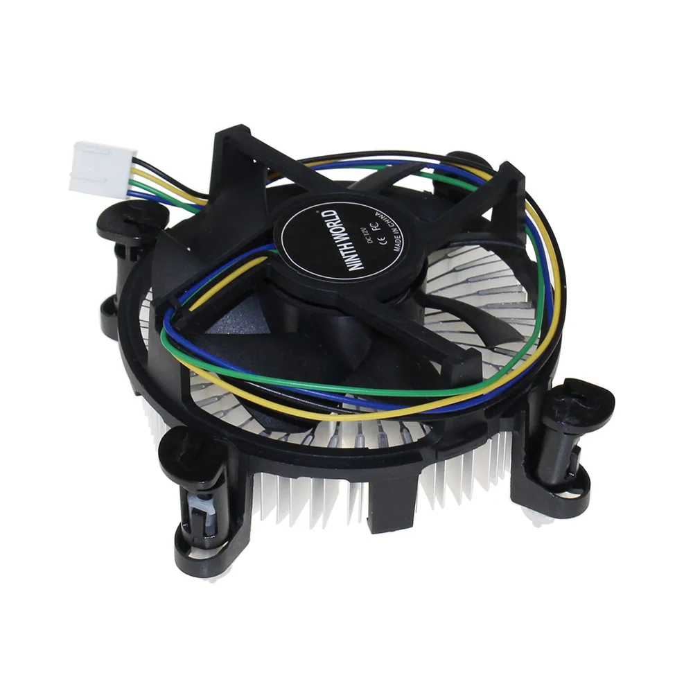 Refroidisseur de processeur avec connecteur à 4 broches, avec dissipateur thermique en aluminium et ventilateur de 3.5 pouces, pour ordinateur de bureau, Intel Core i3/i5/i7, prise 1150/1155/1156